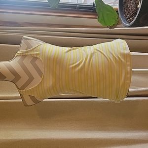 Yellow and White strip Lululemon Racerback tank  work out top